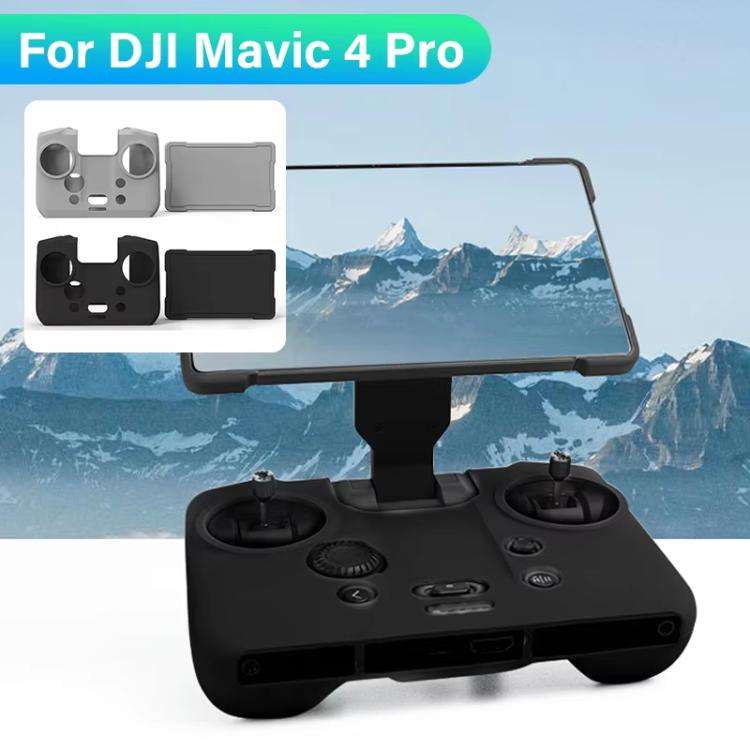 For DJI RC Pro 2 Remote Control Silicone Case Screen and Body Protective Cover(Black)
