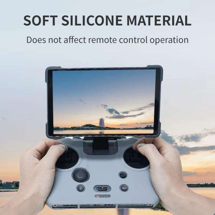 For DJI RC Pro 2 Remote Control Silicone Case Screen and Body Protective Cover(Black)
