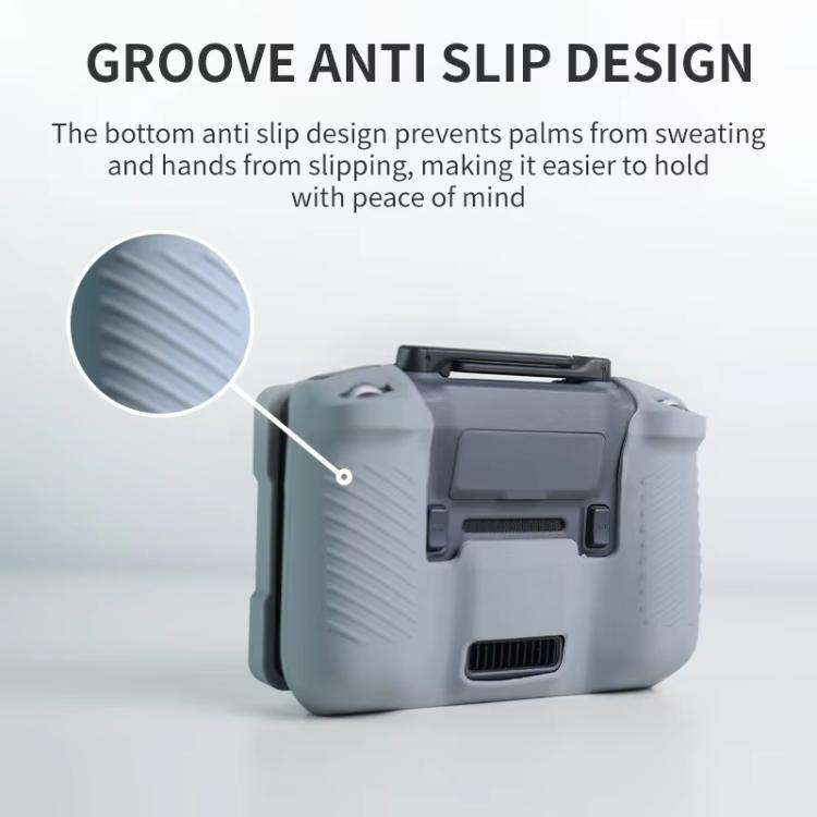 For DJI RC Pro 2 Remote Control Silicone Case Screen and Body Protective Cover(Gray)