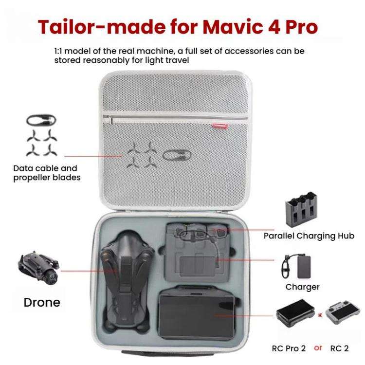 For DJI Mavic 4 Pro Fly More Combo / Creator Combo Carrying Case Durable PU Crossbody Shoulder Ba...