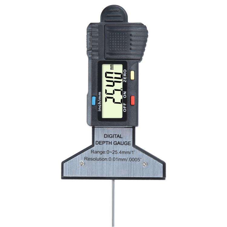 Syntek Digital Depth Ruler 0-25mm Electronic Tire Tread Measuring Ruler(Black)