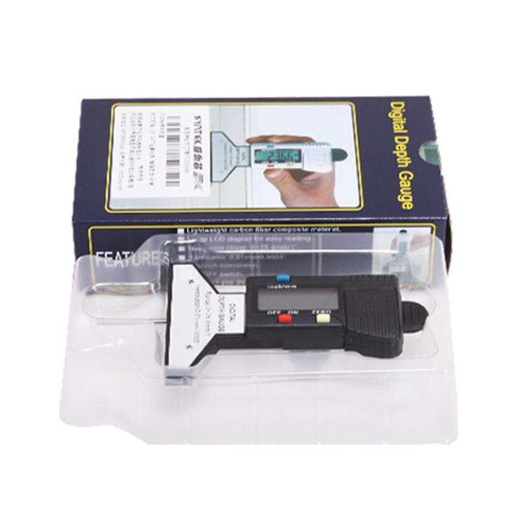 Syntek Digital Depth Ruler 0-25mm Electronic Tire Tread Measuring Ruler(Black)