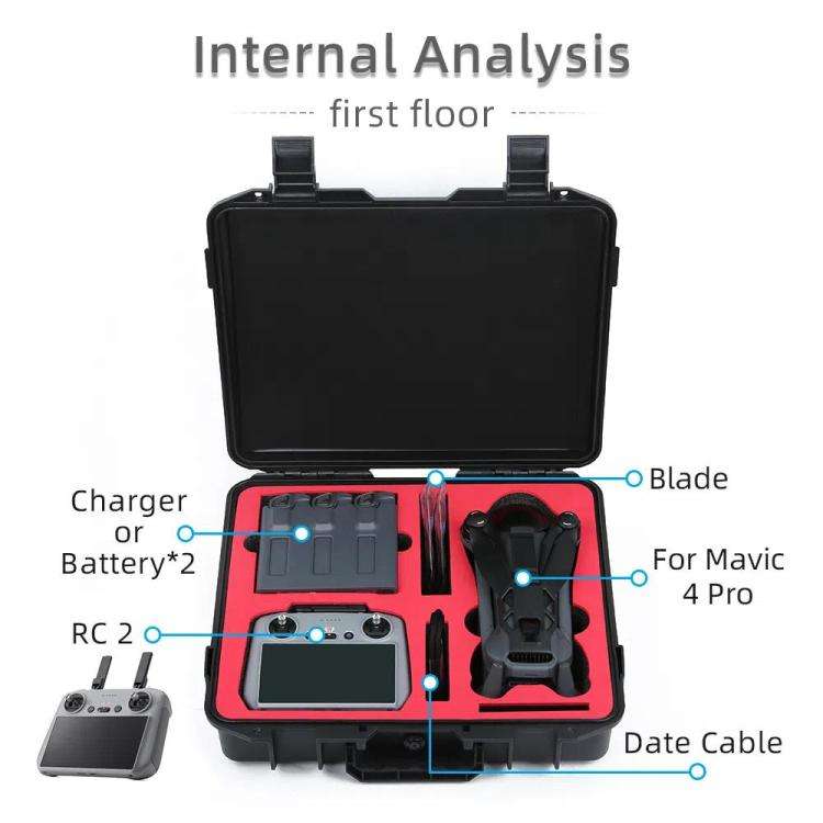 For DJI Mavic 4 Pro Fly More Combo RC 2 Explosion-Proof Box EVA Shockproof Storage Case With Shou...