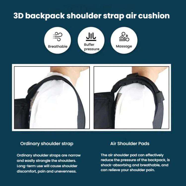 Anti-Gravity Backpack Shoulder Pads With TPU Air Cushion Technology To Reduce Shoulder Pain & Pre...
