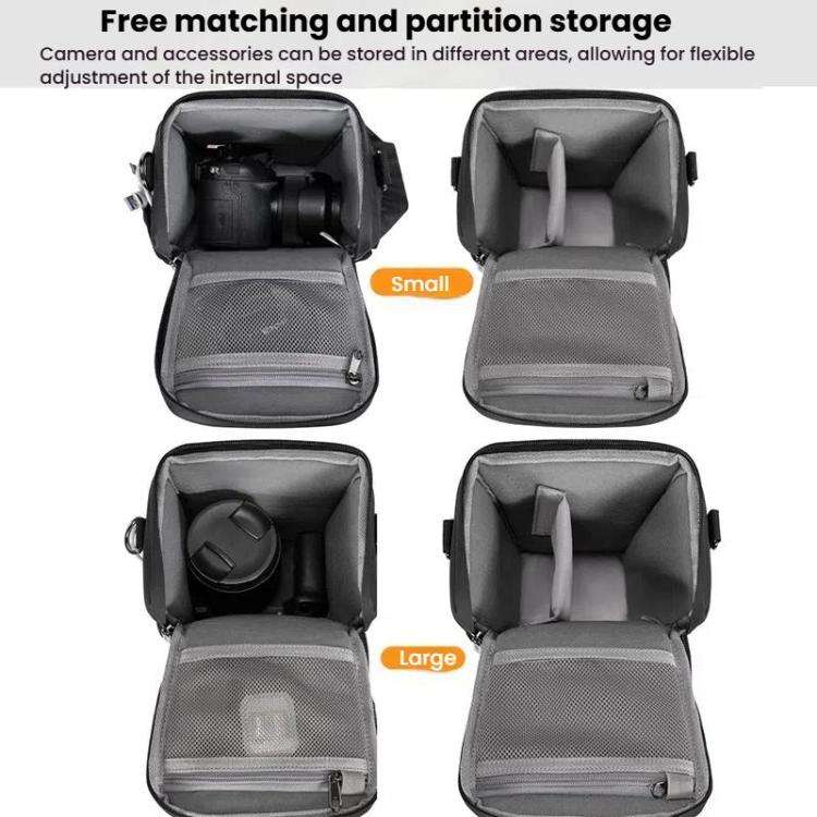 Cwatcun D1 Large Lightweight Portable Leather Film Material Camera Crossbody Bag