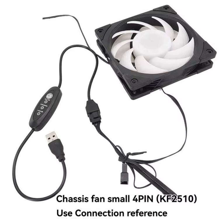 50cm USB To Small 4 Pin Booster Cable Adjustable Speed USB To 12V Case Fan Cable
