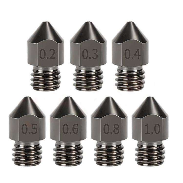 5pcs /Pack 1.75/1.0mm MK8 Hardened Steel Nozzle High-Temperature Resistant 3D Printer Extruder Ho...