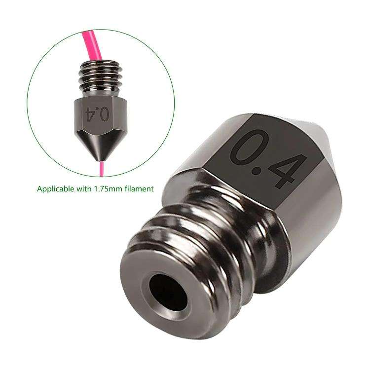 5pcs /Pack 1.75/1.0mm MK8 Hardened Steel Nozzle High-Temperature Resistant 3D Printer Extruder Ho...
