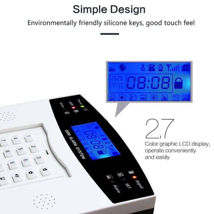 WiFi + 2G/GSM Smart Security Alarm System Kit Tuya-Compatible with 2.7-inch Display, PIR Motion S...
