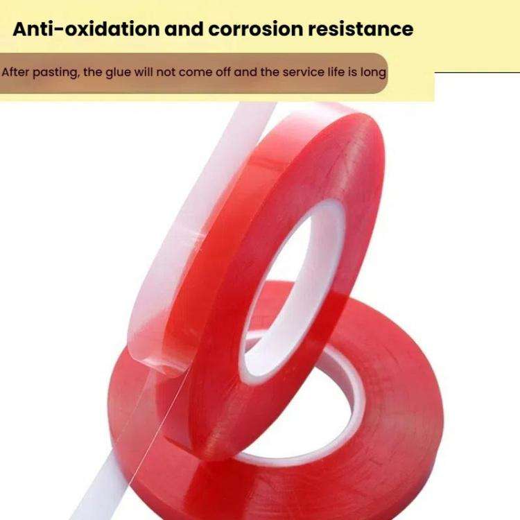 5rolls 0.2mm Thick Acrylic Polyester PET Double Sided Adhesive Tape, 10m/roll, Width: 6mm