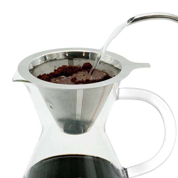 304 Stainless Steel Coffee Filter Reusable Mesh for Pour Over/Drip Coffee Maker, Spec: 1-2 Cups