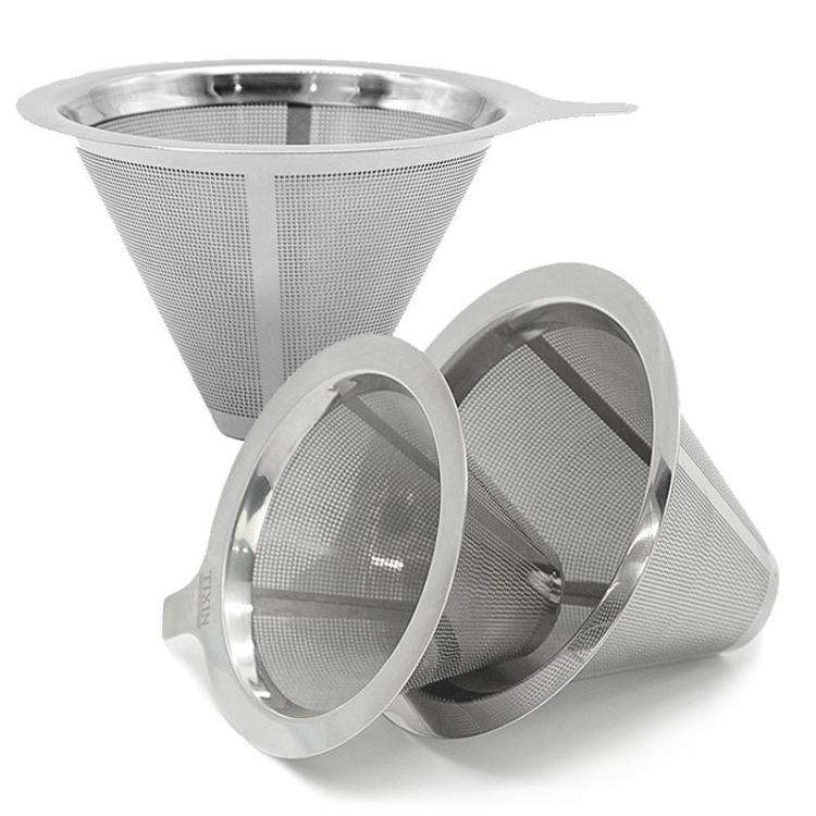 304 Stainless Steel Coffee Filter Reusable Mesh for Pour Over/Drip Coffee Maker, Spec: 1-2 Cups