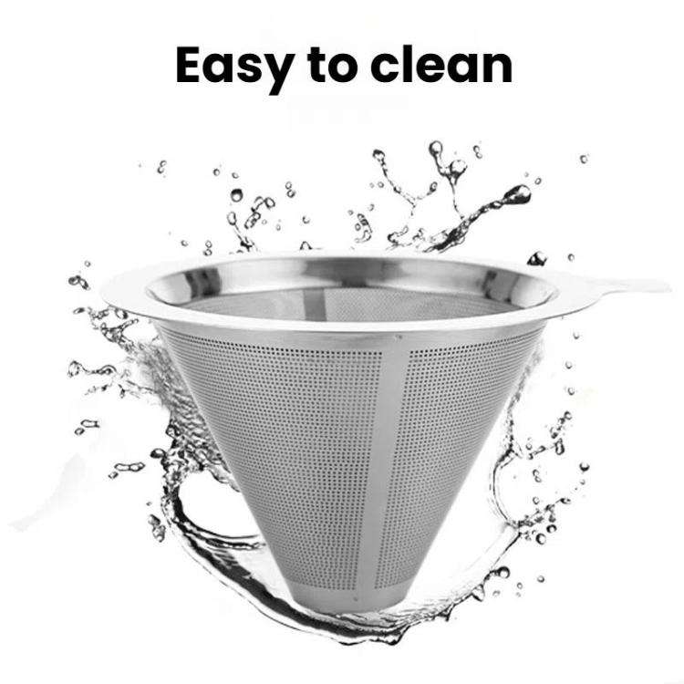 304 Stainless Steel Coffee Filter Reusable Mesh for Pour Over/Drip Coffee Maker, Spec: 1-2 Cups