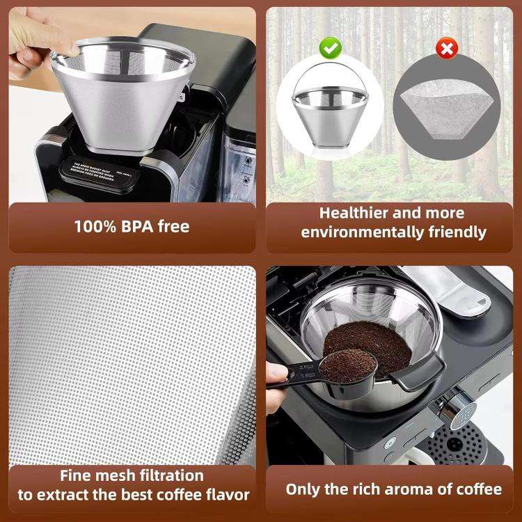 Replacement Filter Basket For Drip Coffee Makers Universal Ultra-Fine Mesh Coffee Powder Basket W...