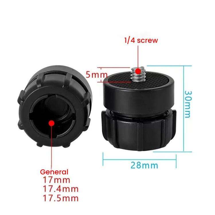3pcs 1/4 Screw Connector Car Tuning Accessories Plastic Head 17mm Ball Head Cell Phone Holder(White)