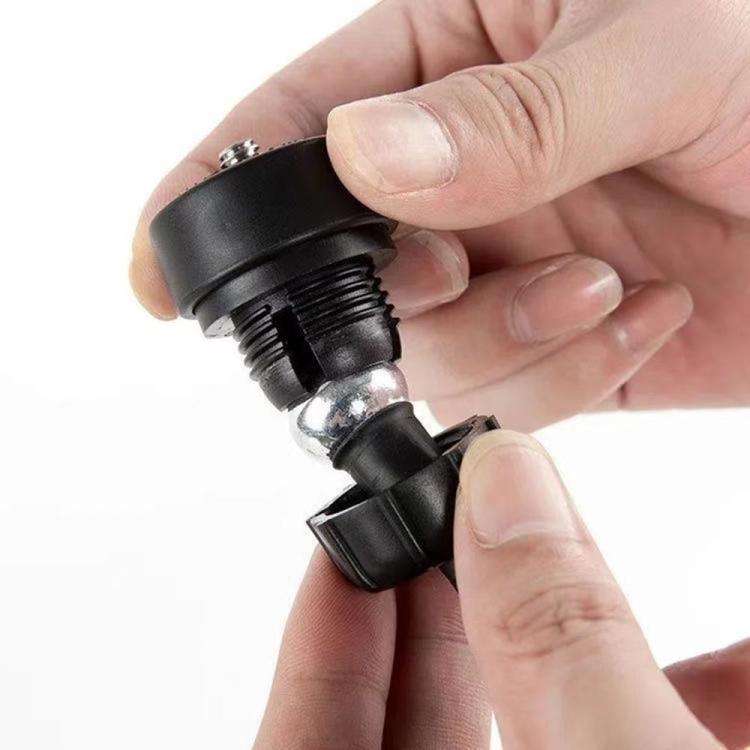 3pcs 1/4 Screw Connector Car Tuning Accessories Plastic Head 17mm Ball Head Cell Phone Holder(Black)