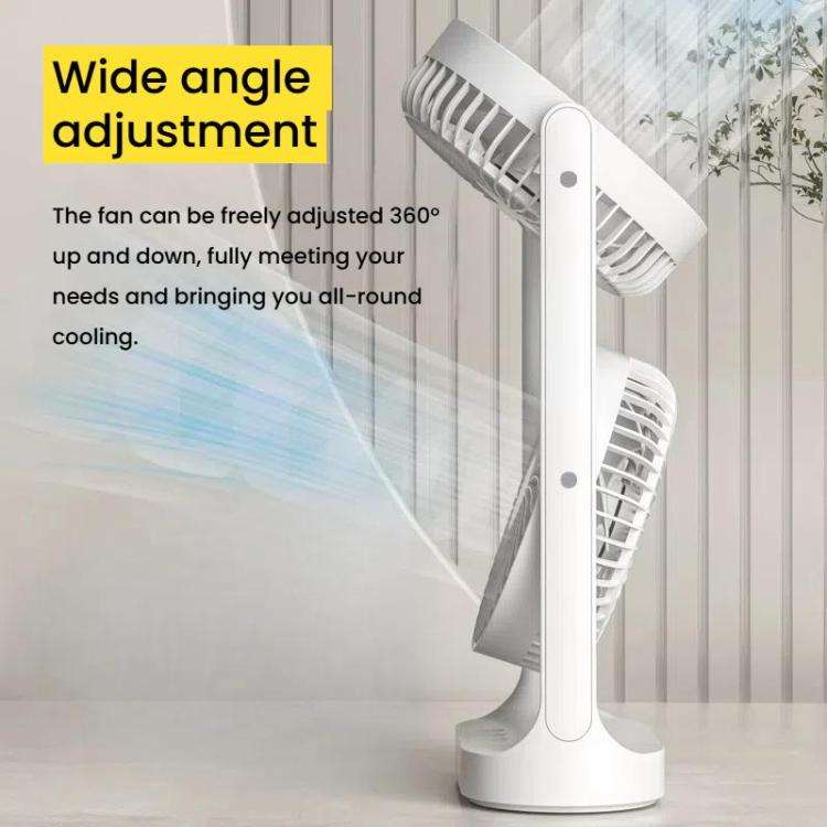 Dual Head Desk Fan 360-degree Adjustable Oscillating Air Circulator 3-Speed Portable Cooling Fan ...