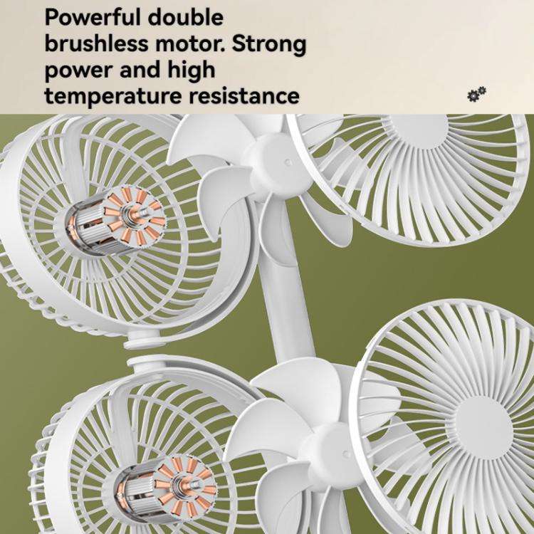 Dual Head Desk Fan 360-degree Adjustable Oscillating Air Circulator 3-Speed Portable Cooling Fan ...