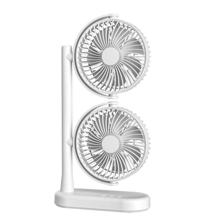 Dual Head Desk Fan 360-Degree Adjustable Oscillating Air Circulator 3-Speed Portable Cooling Fan ...