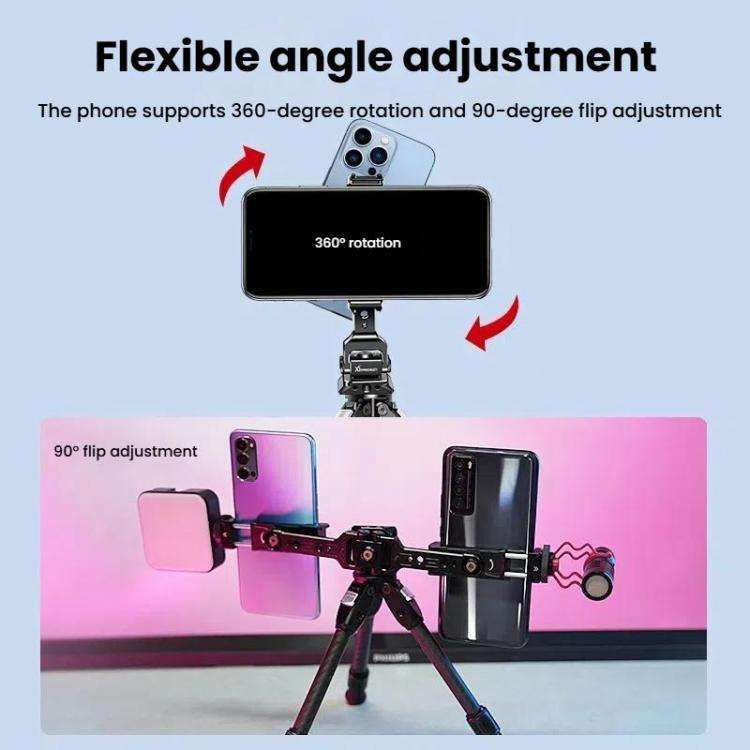 Dual Phone Mount Teleprompter Stand with Arca-Swiss Base Compatible with DJI Stabilizers for Live...