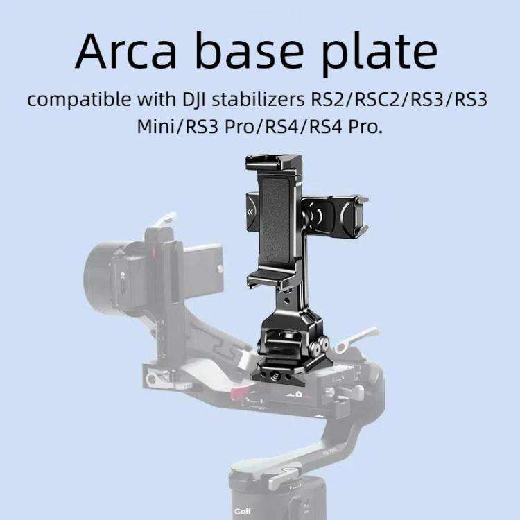 Dual Phone Mount Teleprompter Stand with Arca-Swiss Base Compatible with DJI Stabilizers for Live...