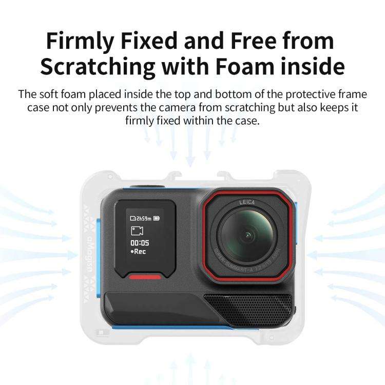 For Insta360 Ace Pro 2 / Ace Pro Camera AMagisn Quick Release Metal Cage Horizontal & Vertical Sh...