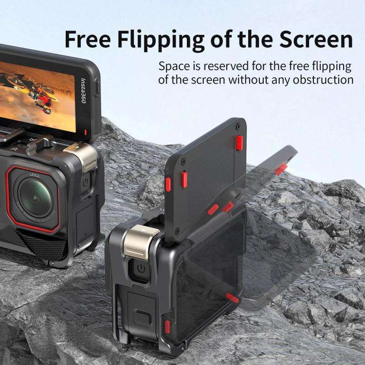 For Insta360 Ace Pro 2 / Ace Pro Camera AMagisn Quick Release Metal Cage Horizontal & Vertical Sh...