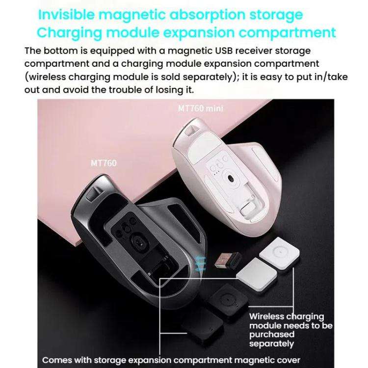 Rapoo Wireless Triple Mode Mice Ergonomic Desktop Laptop Business Office Mouse, Color: MT760mini ...