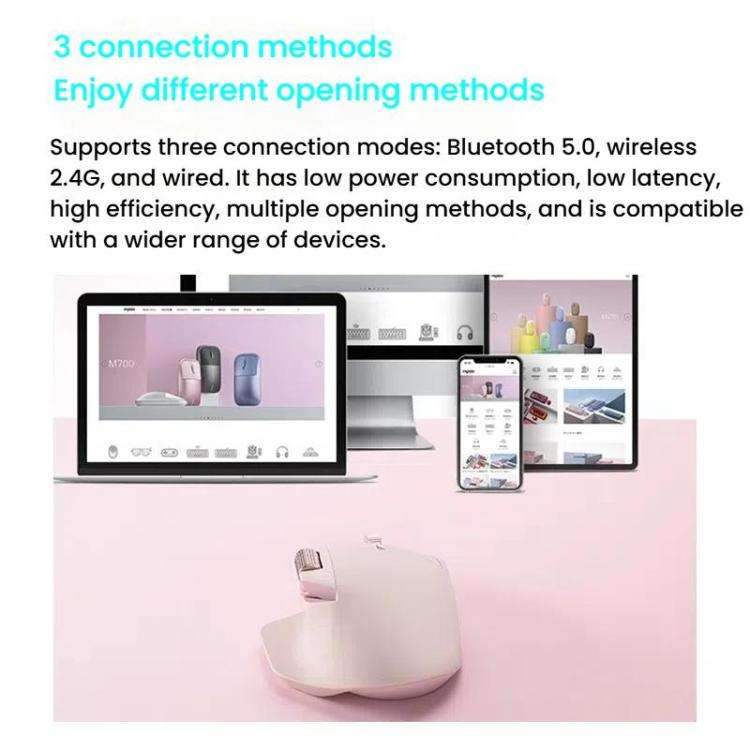 Rapoo Wireless Triple Mode Mice Ergonomic Desktop Laptop Business Office Mouse, Color: MT760mini ...