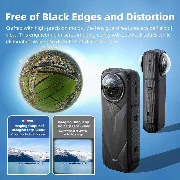 For Insta360 X5 Camera aMagisn Lens Guard Protector Detachable Anti-Scratch Glass Cover Standard ...