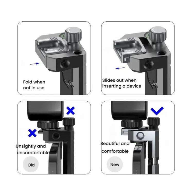Leaplight Dual Cold Shoe All-Metal Phone Mount with 4x1/4 Inch Screw Ports & Arri Locating Holes(...