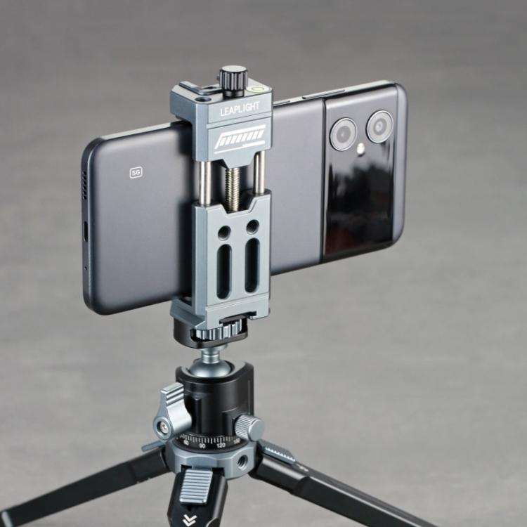 Leaplight Dual Cold Shoe All-Metal Phone Mount with 4x1/4 Inch Screw Ports & Arri Locating Holes(...