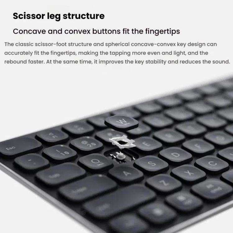 Rapoo E9000G Wireless Bluetooth Keyboard Computer Laptop Cell Phone Keyboard(White)