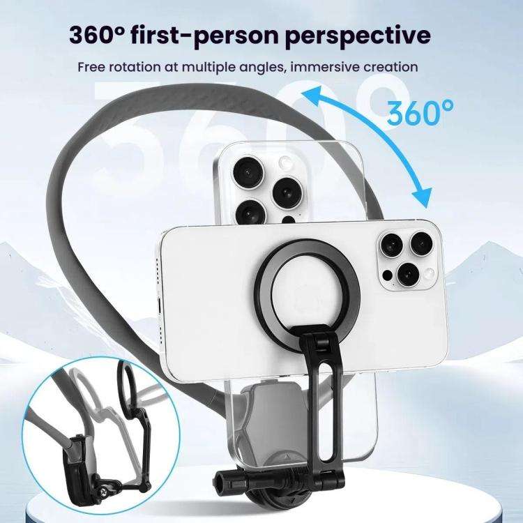 Adjustable Magnetic Neck Mount Phone Holder Quick-Release Chest Strap POV Mount For Sports & Vlog...