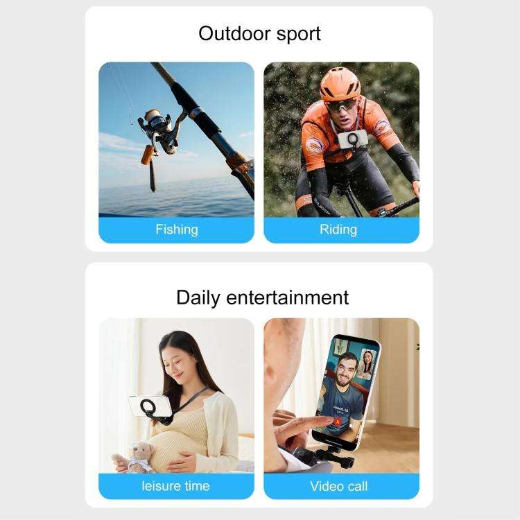 Adjustable Magnetic Neck Mount Phone Holder Quick-Release Chest Strap POV Mount For Sports & Vlog...