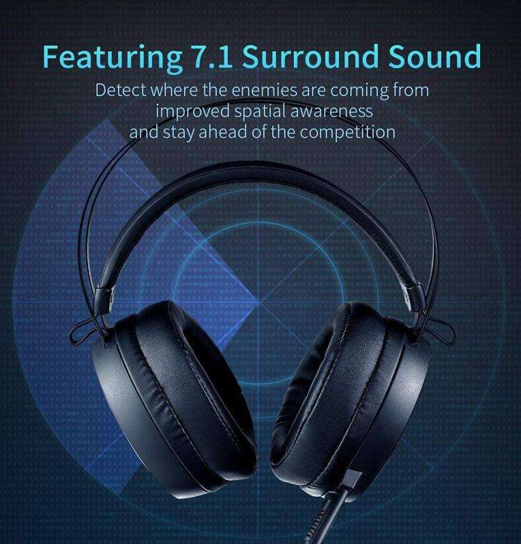 Rapoo VH160 Gaming Headset RGB PC Virtual 7.1 Channel Noise Reduction Headset With MIC(Black)