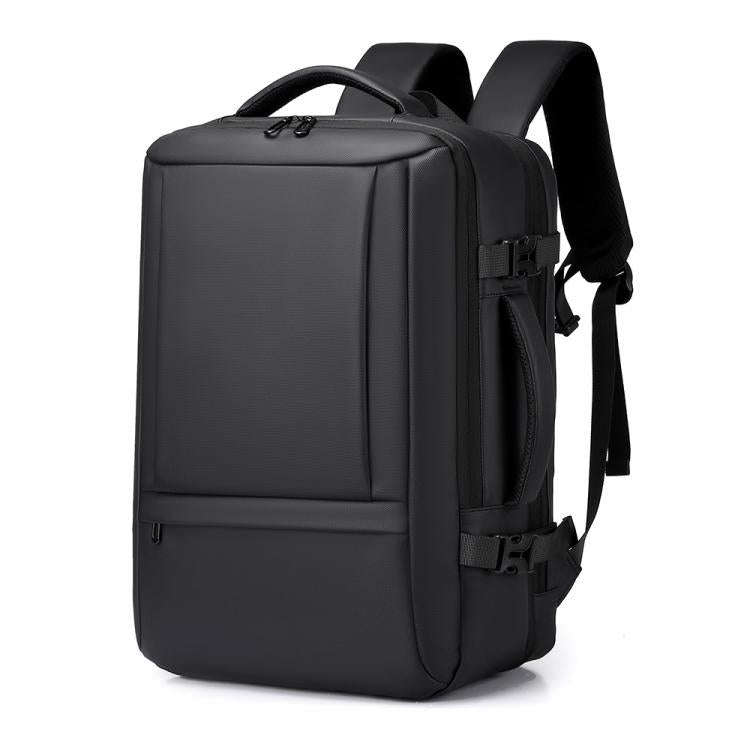 WEIXIER B759 Simple Expandable Men Shoulder Bag Large Capacity Laptop Backpacks(Black)