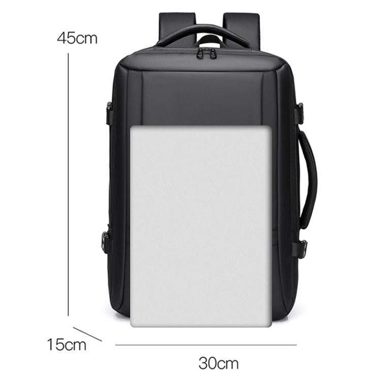 WEIXIER B759 Simple Expandable Men Shoulder Bag Large Capacity Laptop Backpacks(Black)