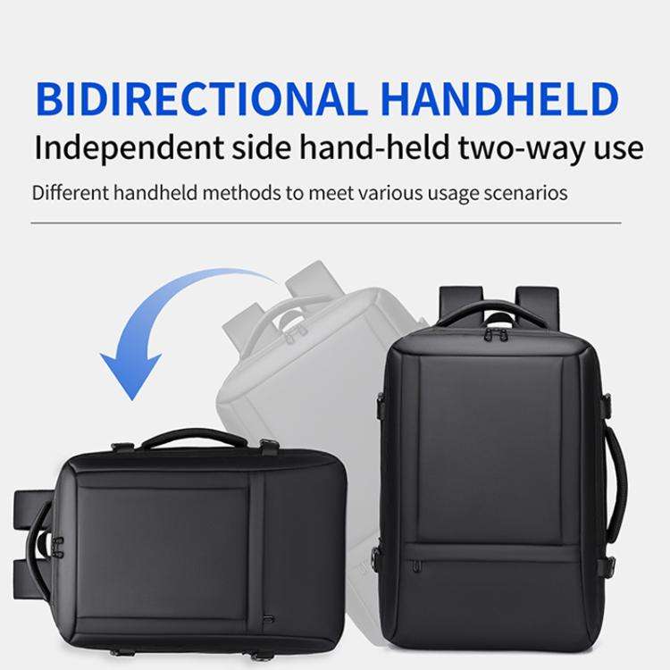 WEIXIER B759 Simple Expandable Men Shoulder Bag Large Capacity Laptop Backpacks(Black)