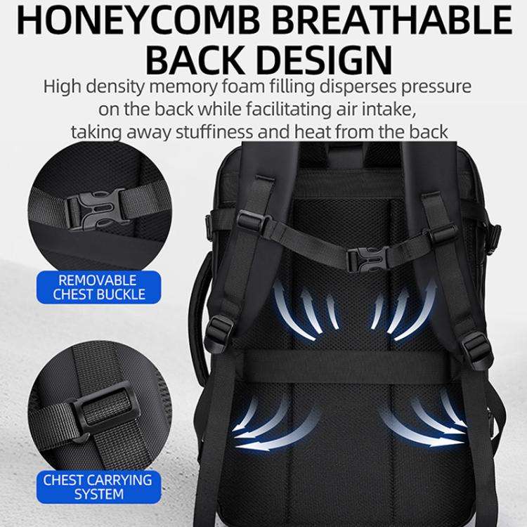 WEIXIER B759 Simple Expandable Men Shoulder Bag Large Capacity Laptop Backpacks(Black)