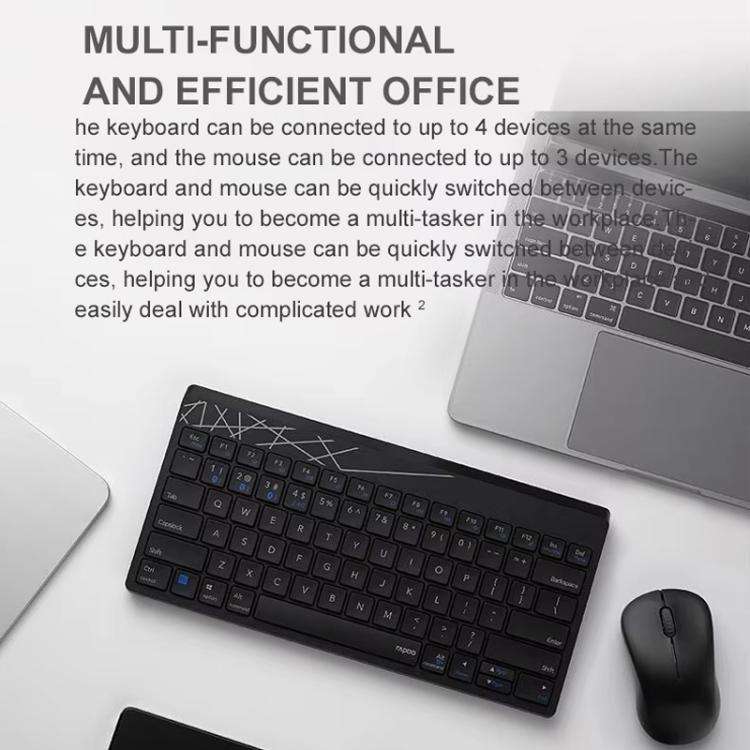 Rapoo 8000GT Bluetooth / 2.4G Wireless Keyboard Mice Set Laptop Tablet Cell Phone Keyboard And Mo...