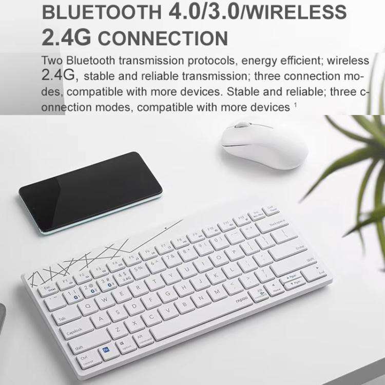 Rapoo 8000GT Bluetooth / 2.4G Wireless Keyboard Mice Set Laptop Tablet Cell Phone Keyboard And Mo...