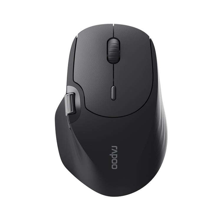 Rapoo MT560 3-Mode Wireless Bluetooth Mouse Ergonomic Desktop Laptop Mouse(Black Gray)