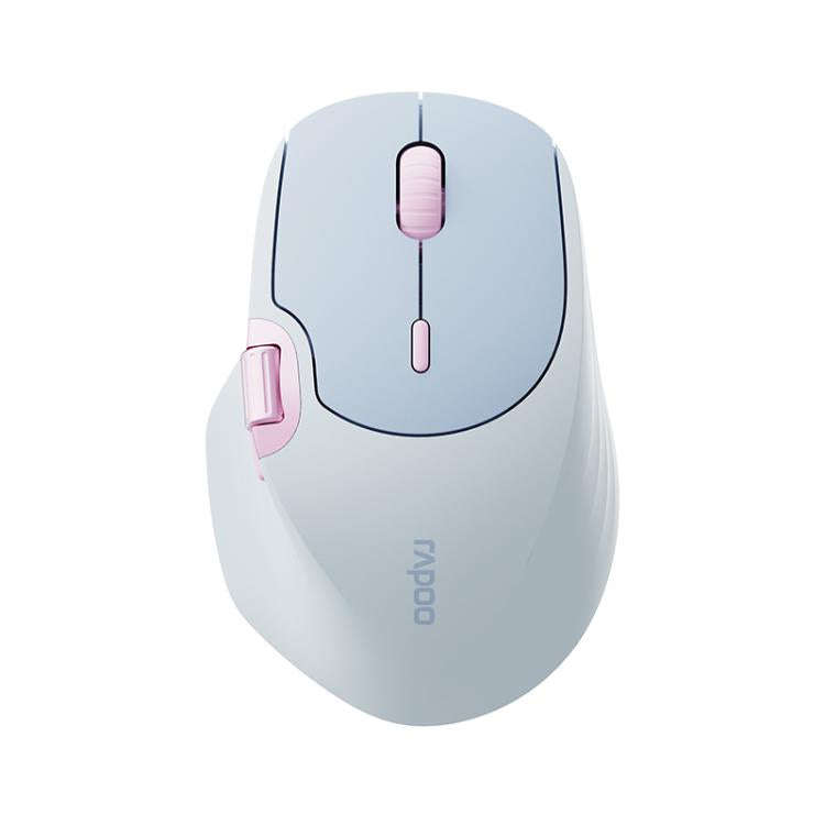 Rapoo MT560 3-Mode Wireless Bluetooth Mouse Ergonomic Desktop Laptop Mouse(Light Blue)