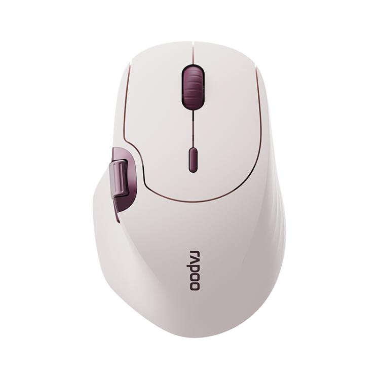 Rapoo MT560 3-Mode Wireless Bluetooth Mouse Ergonomic Desktop Laptop Mouse(Pink)