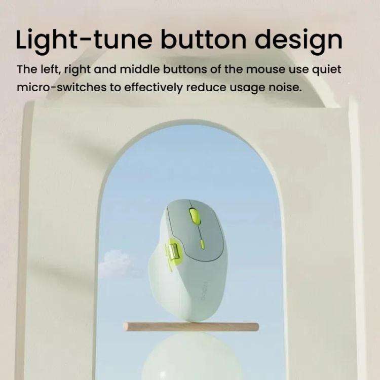 Rapoo MT560 3-Mode Wireless Bluetooth Mouse Ergonomic Desktop Laptop Mouse(Light Blue)