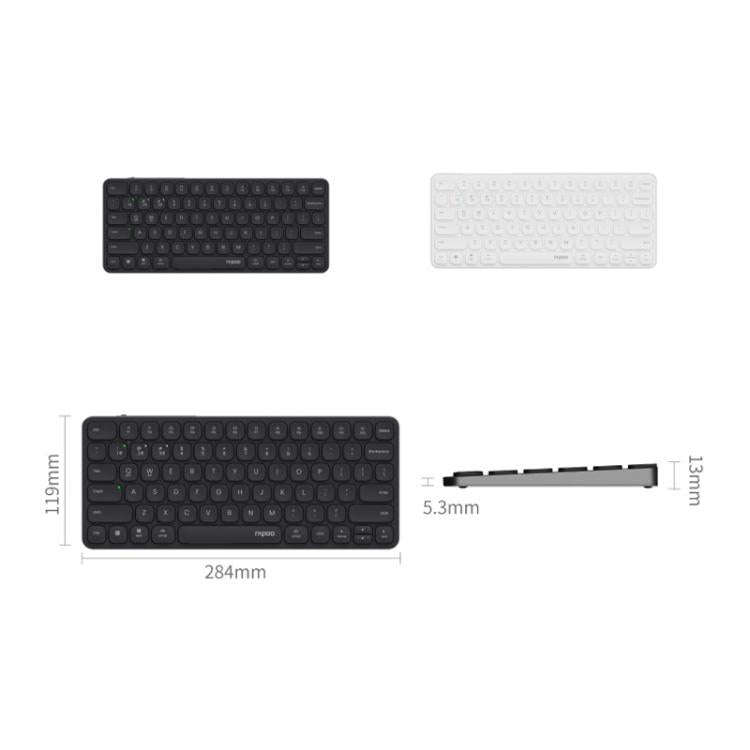 Rapoo E9050L Tri-mode Bluetooth Wireless Keyboard Silent Laptop Keyboard(White)