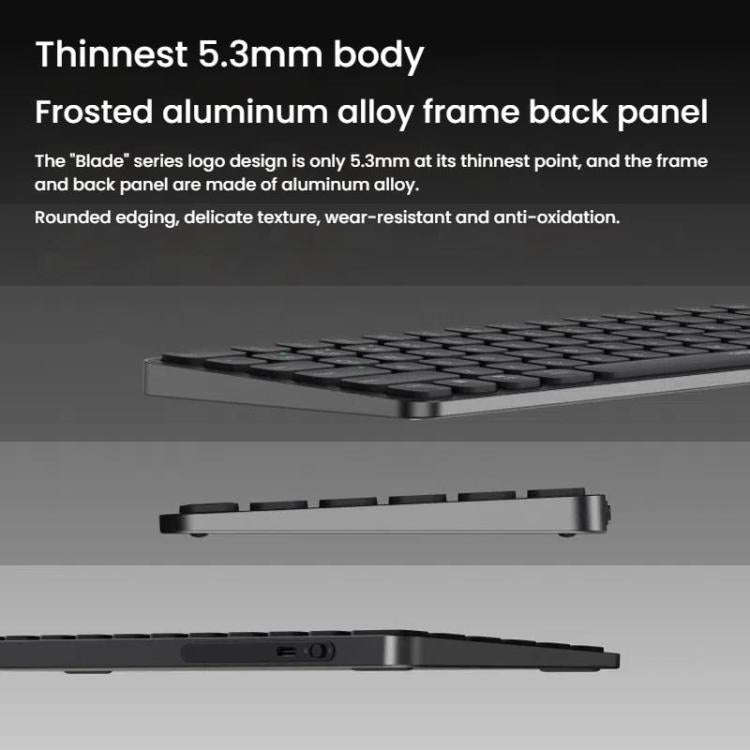 Rapoo E9050L Tri-mode Bluetooth Wireless Keyboard Silent Laptop Keyboard(White)