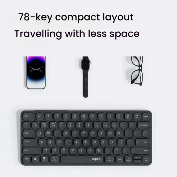 Rapoo E9050L Tri-mode Bluetooth Wireless Keyboard Silent Laptop Keyboard(White)