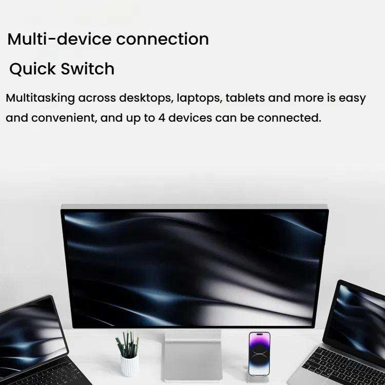 Rapoo E9050L Tri-mode Bluetooth Wireless Keyboard Silent Laptop Keyboard(White)